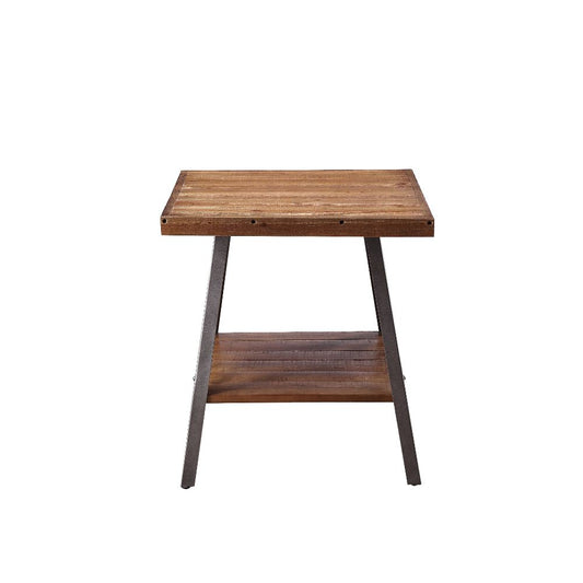 ACME Ikram Weathered Oak & Sandy Black End Table (Set-2) Model 81177