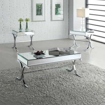 ACME Dominic Mirrored & Chrome Coffee Table Model 81195