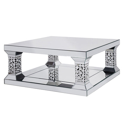 ACME Kachina Mirrored & Faux Gems Coffee Table Model 81425