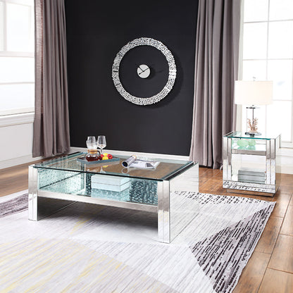 ACME Nysa Mirrored & Faux Crystals Coffee Table Model 81470