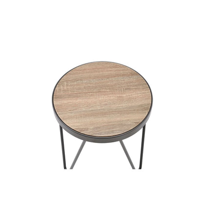 ACME Bage Weathered Gray Oak & Metal End Table Model 81737