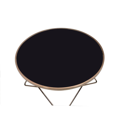 ACME Valora Champagne & Black Glass Coffee Table Model 81830