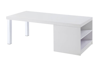 ACME Harta White High Gloss & Chrome Coffee Table Model 82330