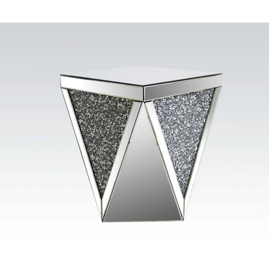 ACME Noralie Mirrored & Faux Diamonds End Table Model 82772