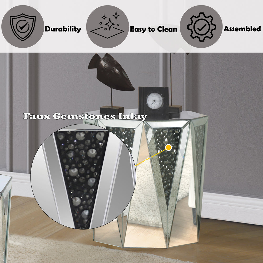 ACME Nysa Faux Crystals End Table Model 82777