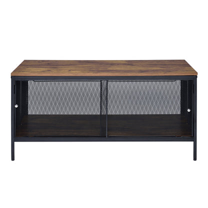 ACME Winam Antique Oak & Black Coffee Table Model 82780