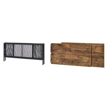 ACME Winam Antique Oak & Black Coffee Table Model 82780