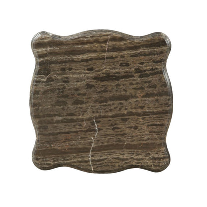 ACME Eustoma Natural Marble Top & Walnut End Table Model 83067