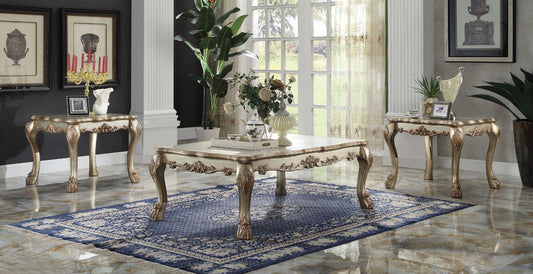 ACME Dresden Gold Patina & Bone Coffee Table Model 83160