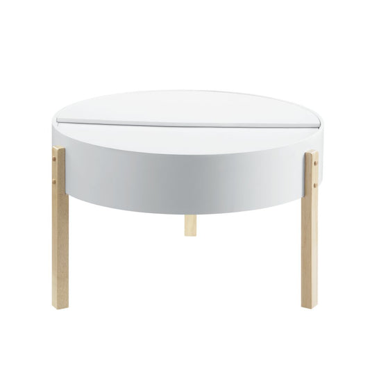 ACME Bodfish White & Natural Coffee Table Model 83215