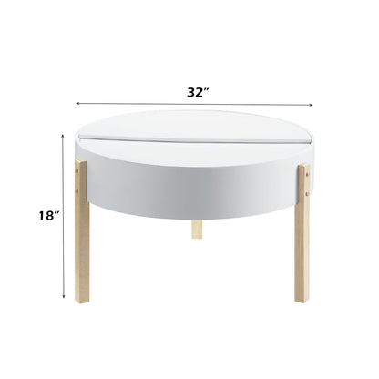 ACME Bodfish White & Natural Coffee Table Model 83215