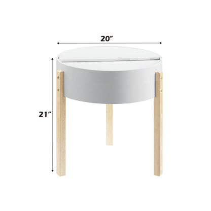 ACME Bodfish White & Natural End Table Model 83217