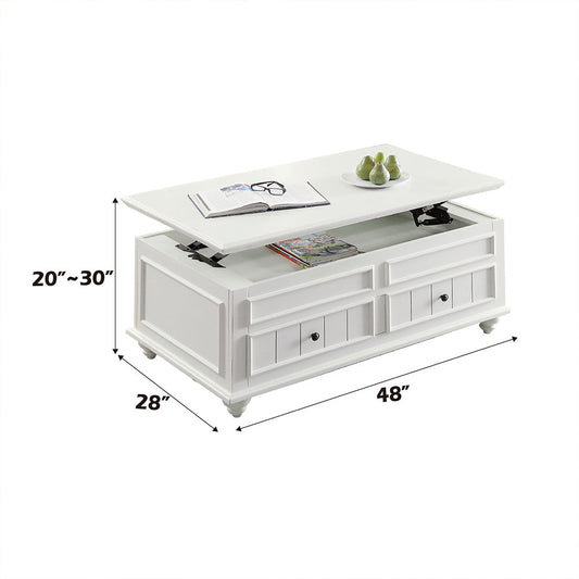 ACME Natesa White Washed Coffee Table with Lift Top Model 83325