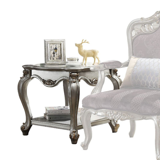 ACME Picardy Antique Platinum End Table Model 83467