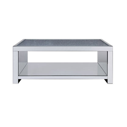 ACME Noralie Clear Glass Mirrored & Faux Diamonds Coffee Table Model 83580
