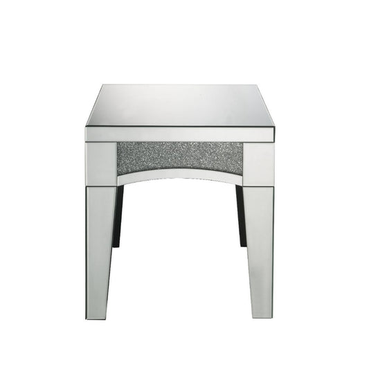 ACME Noralie Mirrored & Faux Diamonds End Table Model 84677