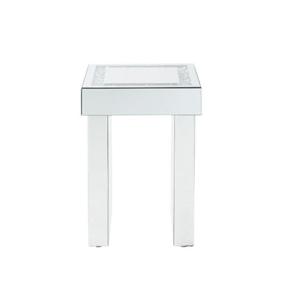 ACME Noralie Mirrored & Faux Diamonds End Table Model 84702
