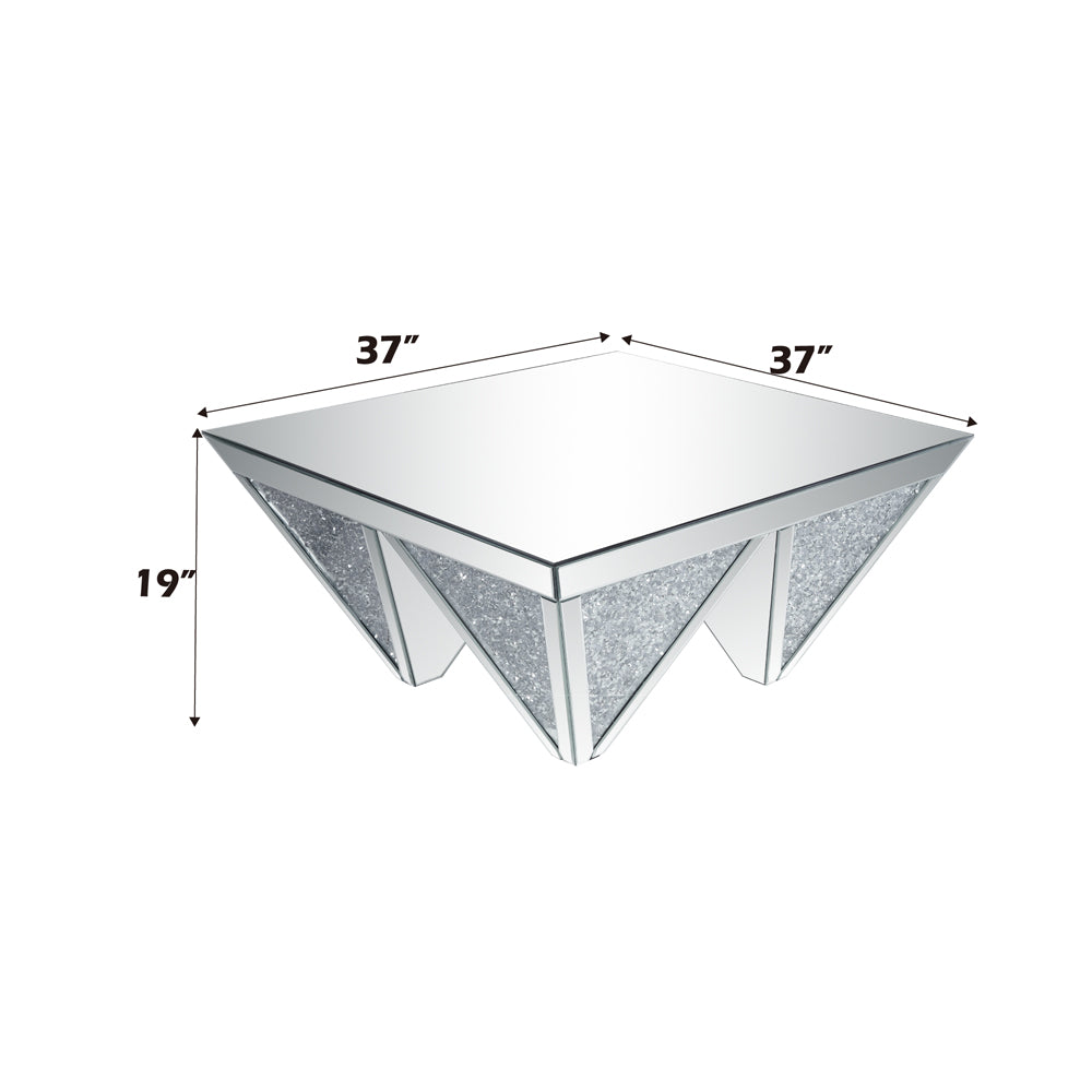 ACME Noralie Mirrored & Faux Diamonds Coffee Table Model 84900