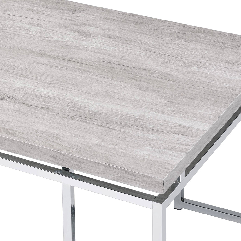ACME Chafik Natural Oak & Chrome Coffee Table Model 85370