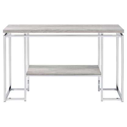ACME Chafik Natural Oak & Chrome Sofa Table Model 85373