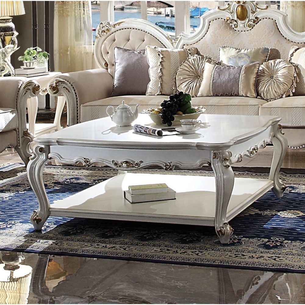 ACME Picardy Antique Pearl Coffee Table Model 85460
