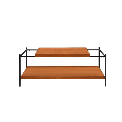 ACME Oaken Honey Oak & Black Coffee Table Model 85675