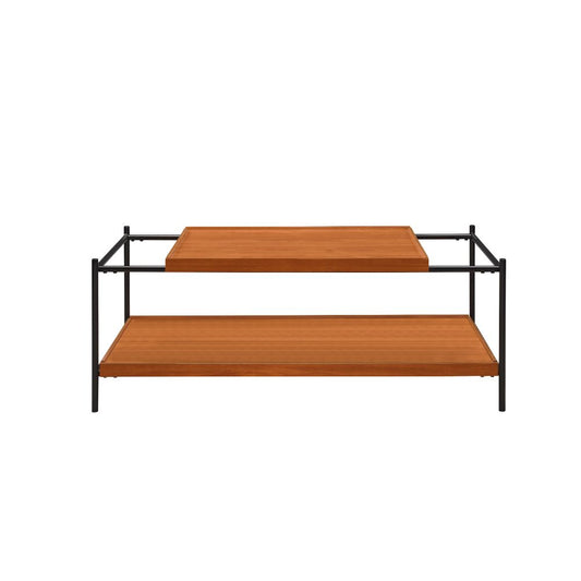 ACME Oaken Honey Oak & Black Coffee Table Model 85675