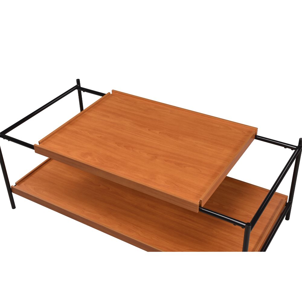 ACME Oaken Honey Oak & Black Coffee Table Model 85675