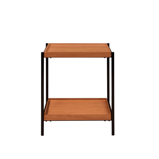 ACME Oaken Honey Oak & Black End Table Model 85677