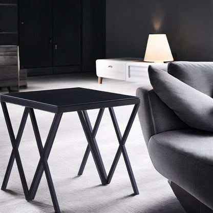 ACME Magenta Black & Glass End Table Model 87156