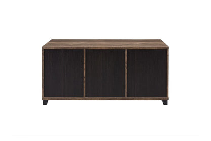 ACME Nineel Obscure Glass Rustic Oak & Black Coffee Table Model 87955