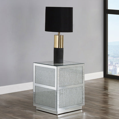 ACME Noralie Mirrored Faux Diamonds End Table Model 88017