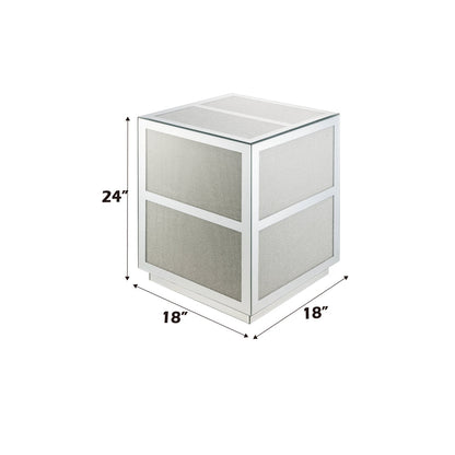 ACME Noralie Mirrored Faux Diamonds End Table Model 88017