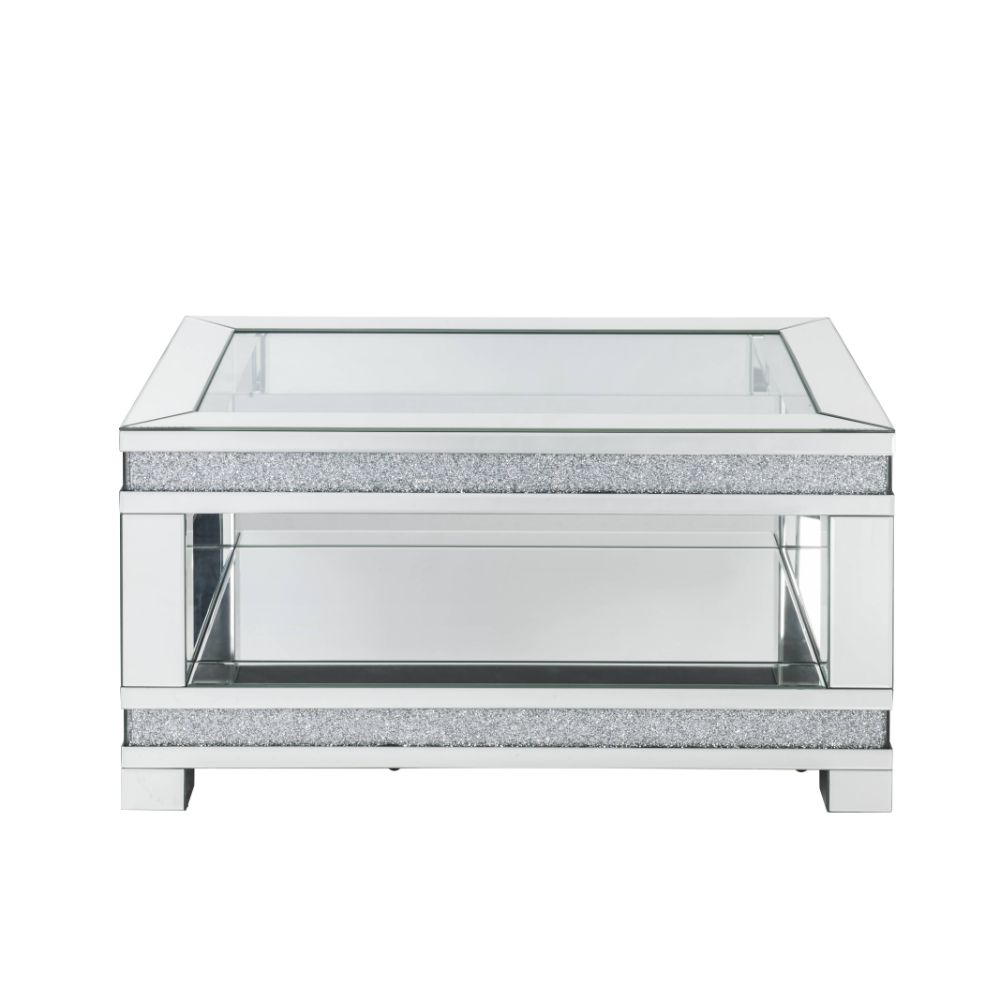 ACME Noralie Mirrored & Faux Diamonds Coffee Table Model 88020