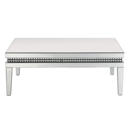 ACME Lotus Mirrored Faux Ice Cube Crystals Coffee Table Model 88050