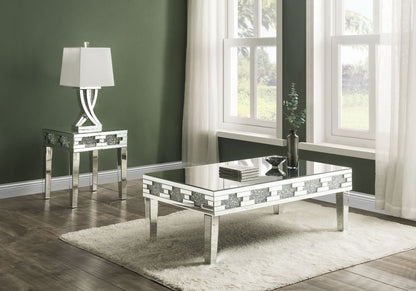 ACME Noralie Mirrored & Faux Diamonds Coffee Table Model 88055