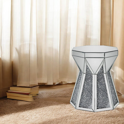 ACME Noralie Mirrored & Faux Diamonds End Table Model 88062