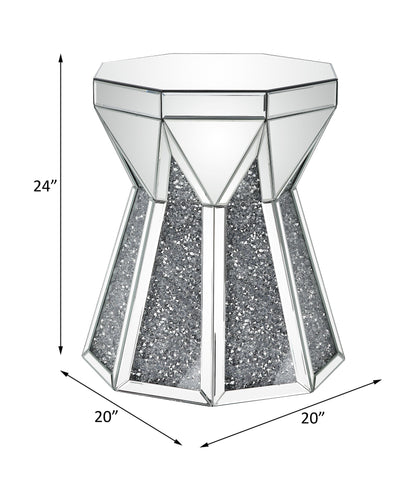 ACME Noralie Mirrored & Faux Diamonds End Table Model 88062