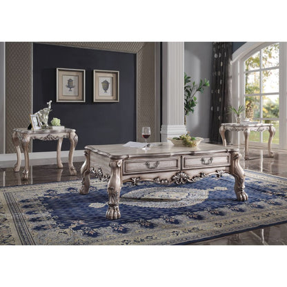 ACME Dresden Vintage Bone White Coffee Table Model 88175