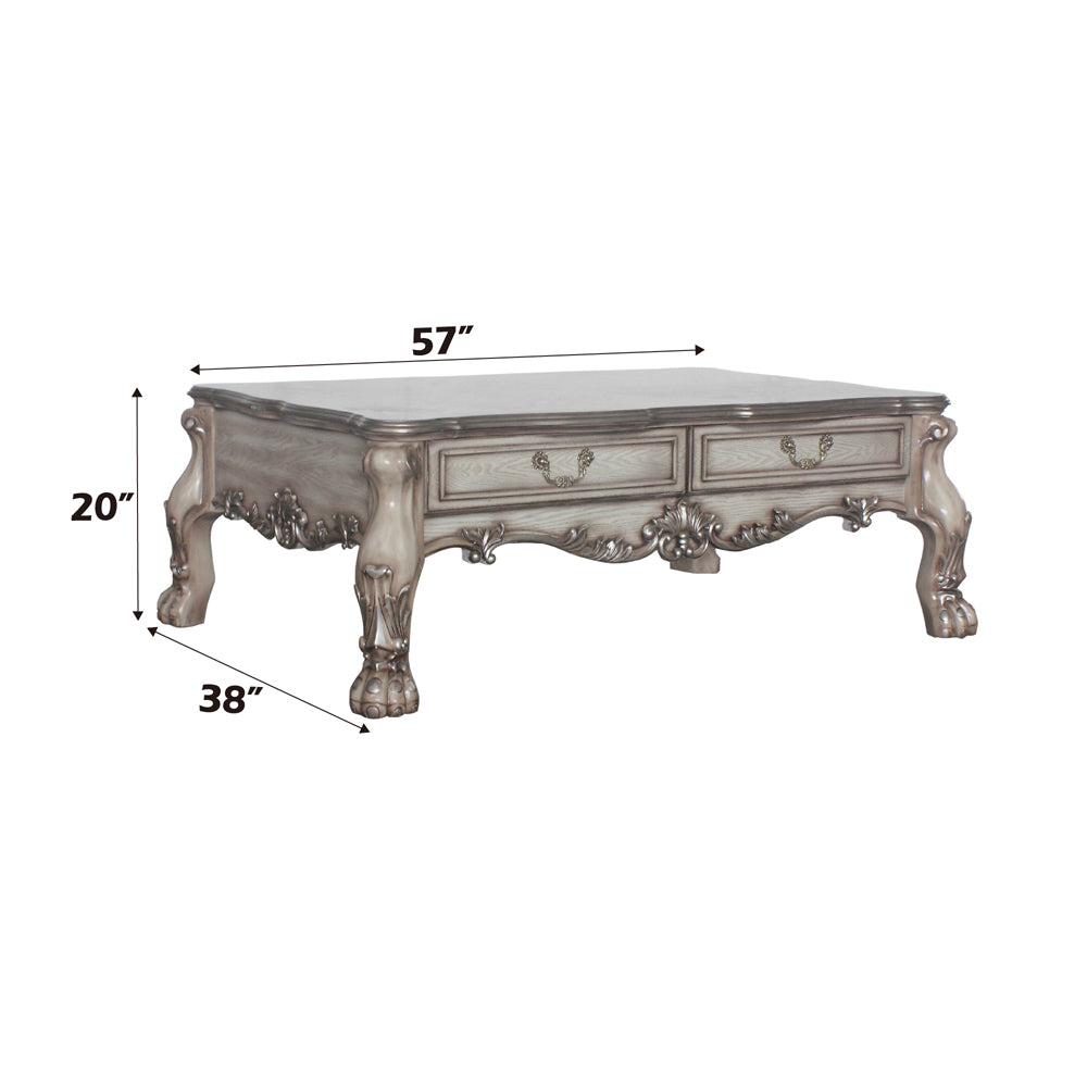 ACME Dresden Vintage Bone White Coffee Table Model 88175