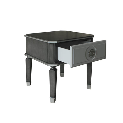 ACME House Beatrice Charcoal & Light Gray End Table Model 88817