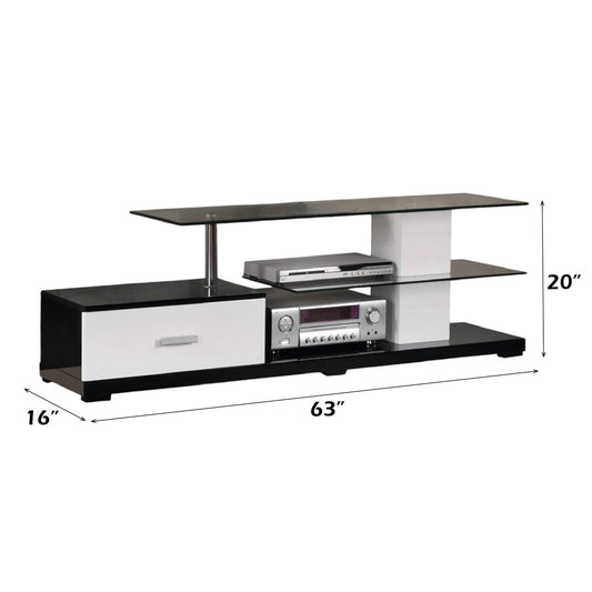 ACME Ivana White & Black TV Stand Model 91140
