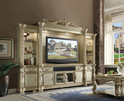 ACME Vendome II Gold Patina & Bone Entertainment Center Model 91310