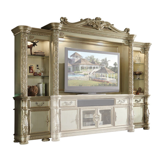 ACME Vendome II Gold Patina & Bone Entertainment Center Model 91310