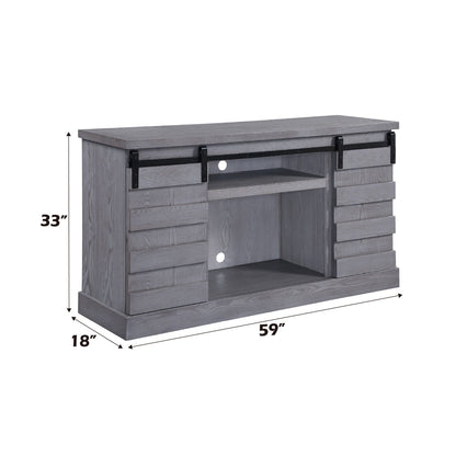 ACME Amrita Gray Oak TV Stand with Fireplace (Include 91617FIR) Model 91616