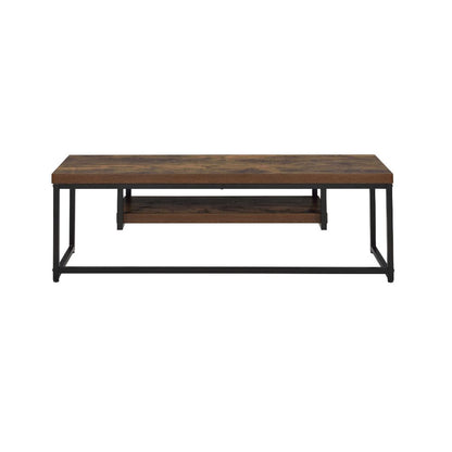 ACME Bob Weathered Oak & Black Metal TV Stand Model 91780