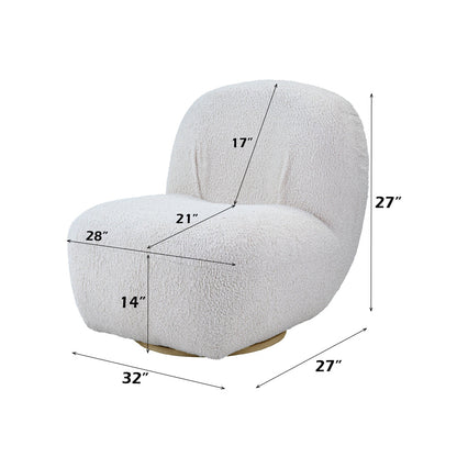 ACME Yedaid White Teddy Sherpa Accent Chair with Swivel Model AC00231