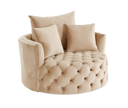 ACME Zunyas Beige Velvet Accent Chair with Swivel Model AC00290