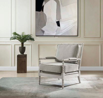 ACME Saraid Gray Linen & Light Oak Accent Chair Model AC01164