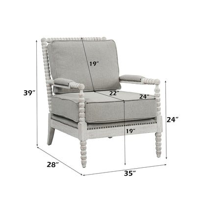 ACME Saraid Gray Linen & Light Oak Accent Chair Model AC01164
